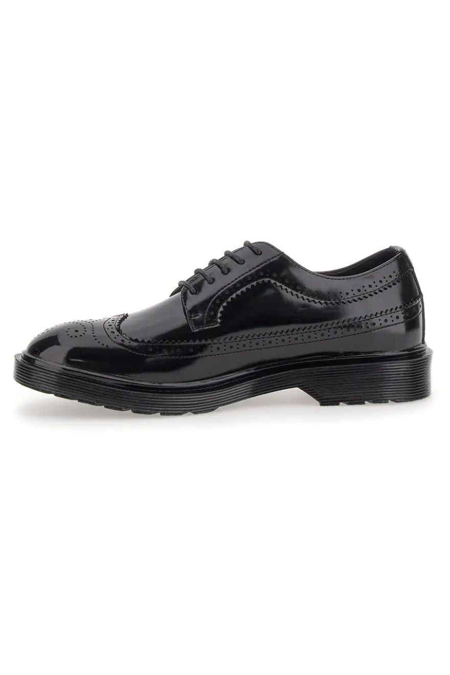 Schwarze Schnürschuhe mit Duilio Gian Marco Venturi-Dekoration