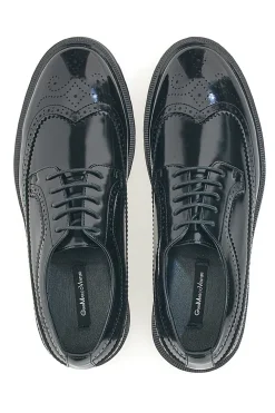 Schwarze Schnürschuhe mit Duilio Gian Marco Venturi-Dekoration