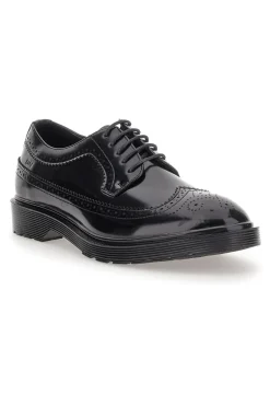 Schwarze Schnürschuhe mit Duilio Gian Marco Venturi-Dekoration