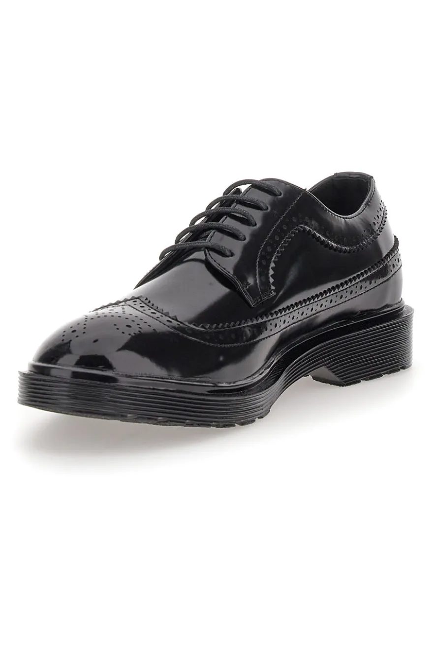 Schwarze Schnürschuhe mit Duilio Gian Marco Venturi-Dekoration