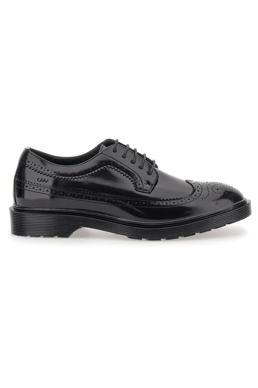 Schwarze Schnürschuhe mit Duilio Gian Marco Venturi-Dekoration