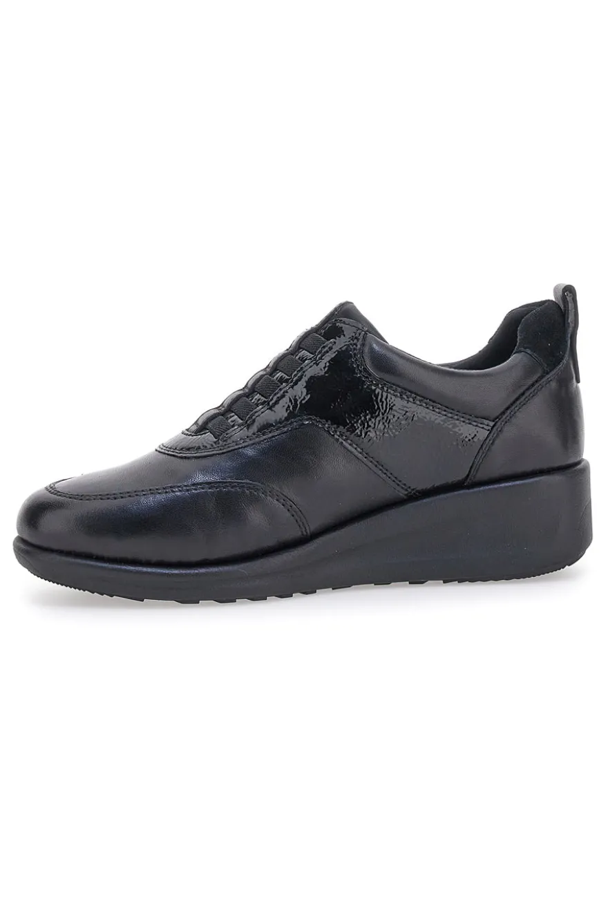 Schwarze Schnürschuhe mit elastischen Schnürsenkeln PLOCADI 22473