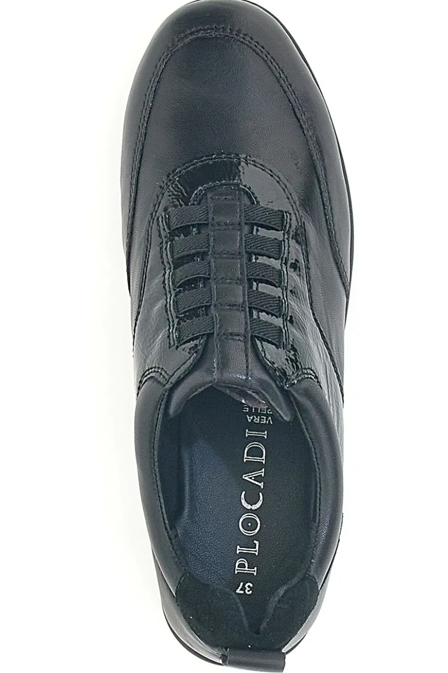 Schwarze Schnürschuhe mit elastischen Schnürsenkeln PLOCADI 22473