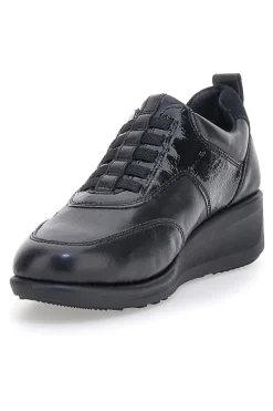 Schwarze Schnürschuhe mit elastischen Schnürsenkeln PLOCADI 22473