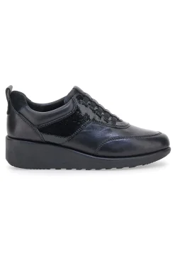 Schwarze Schnürschuhe mit elastischen Schnürsenkeln PLOCADI 22473