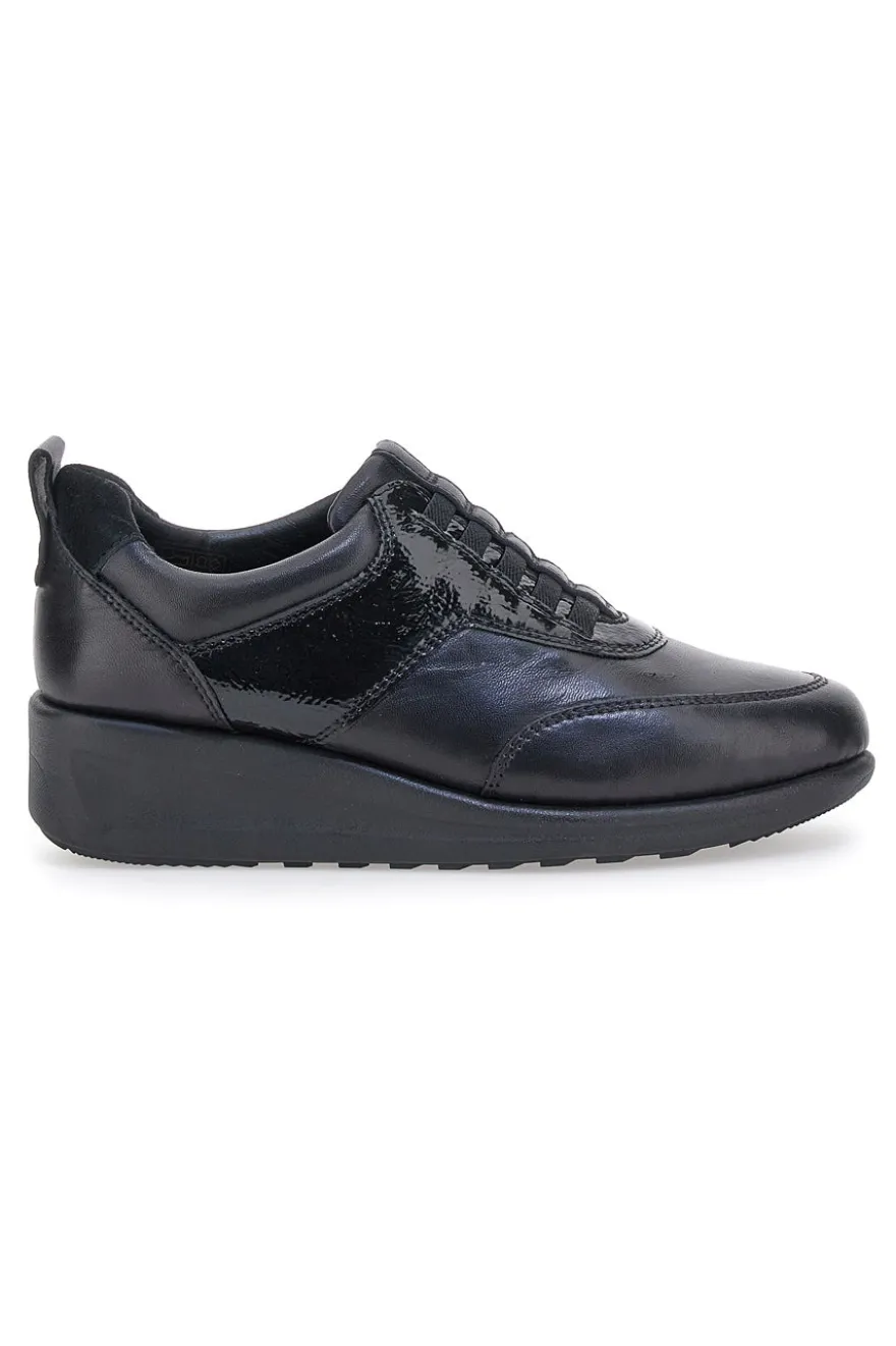 Schwarze Schnürschuhe mit elastischen Schnürsenkeln PLOCADI 22473