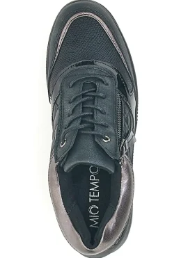 Schwarze Schnürschuhe mit Plateau MIO TEMPO 724072