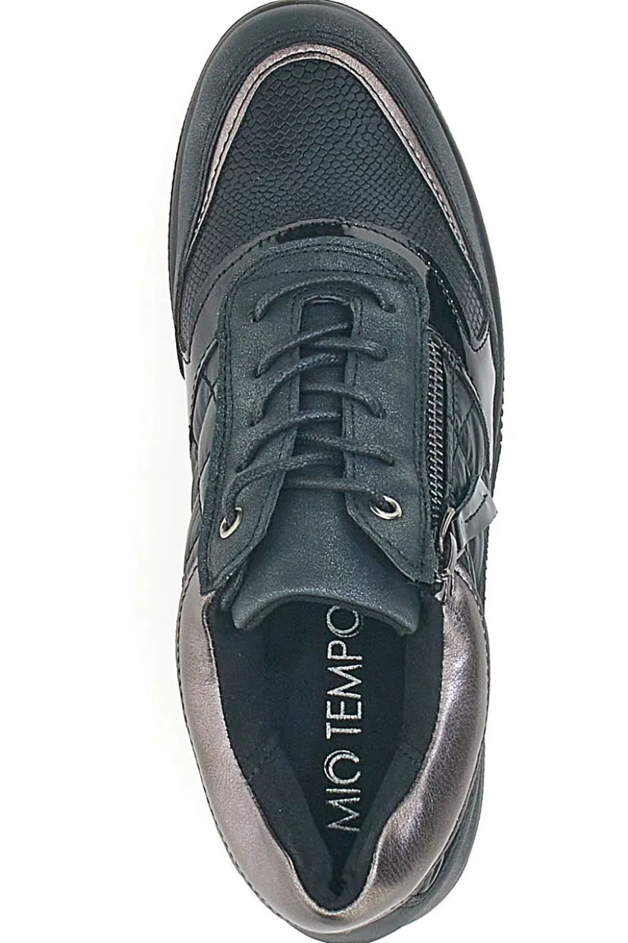 Schwarze Schnürschuhe mit Plateau MIO TEMPO 724072