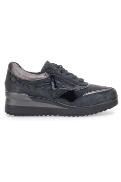 Schwarze Schnürschuhe mit Plateau MIO TEMPO 724072