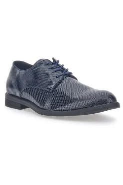 Schwarze Schnürschuhe mit Webmuster Johes Land 188506