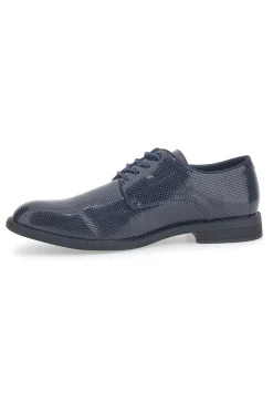 Schwarze Schnürschuhe mit Webmuster Johes Land 188506