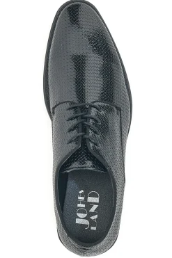 Schwarze Schnürschuhe mit Webmuster Johes Land 188506