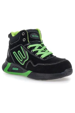 Schwarze Sicherheitsschuhe mit fluoreszierenden Einlagen S1P Blue Energy BS195 S1PS SR