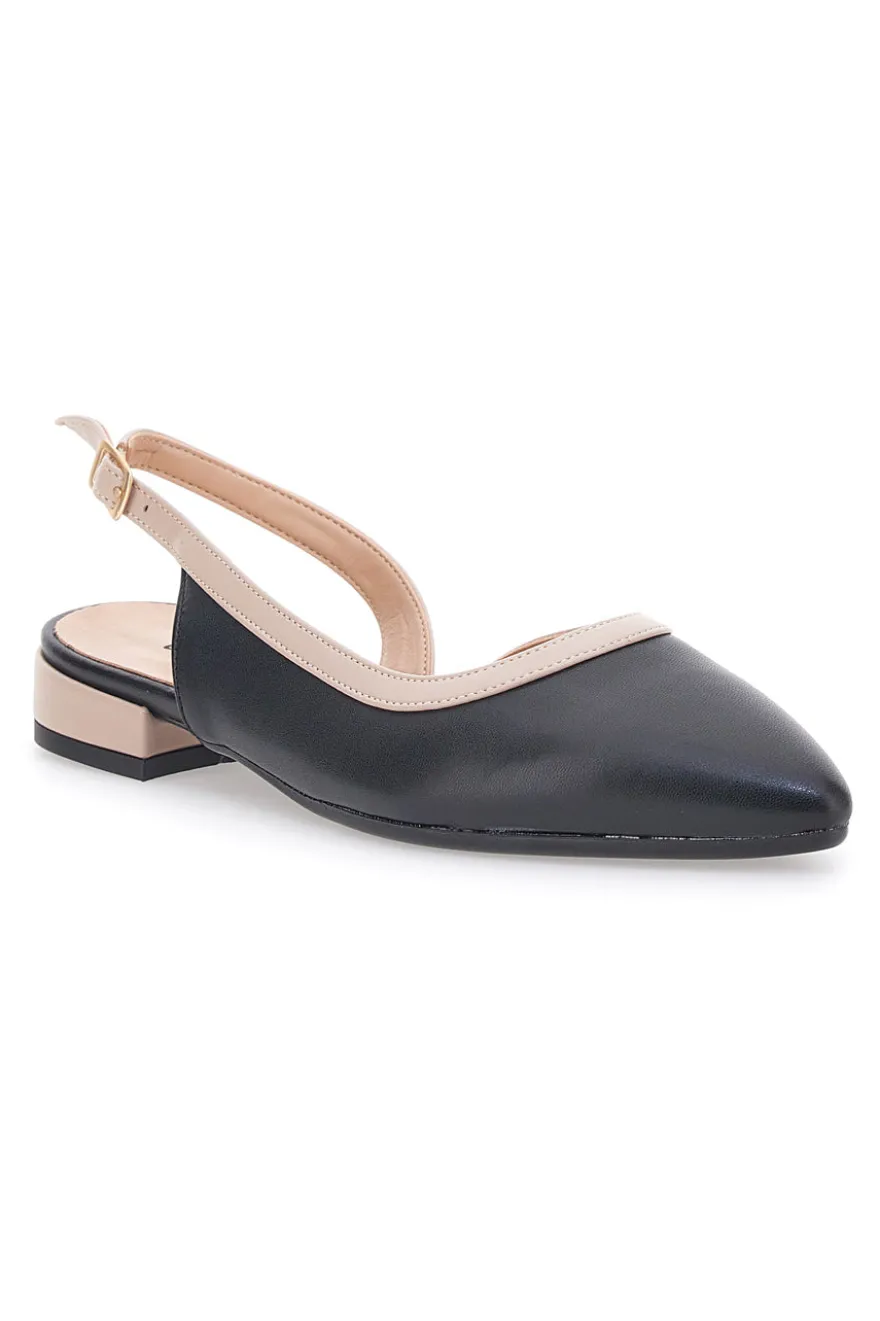 Schwarze Slingback-Ballerinas Pittarello Couture 6011