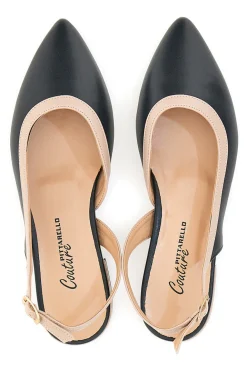 Schwarze Slingback-Ballerinas Pittarello Couture 6011