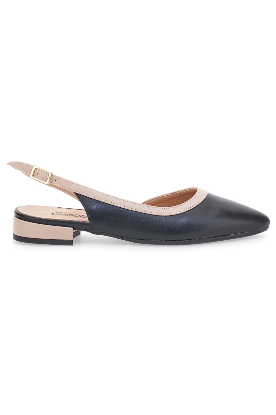 Schwarze Slingback-Ballerinas Pittarello Couture 6011