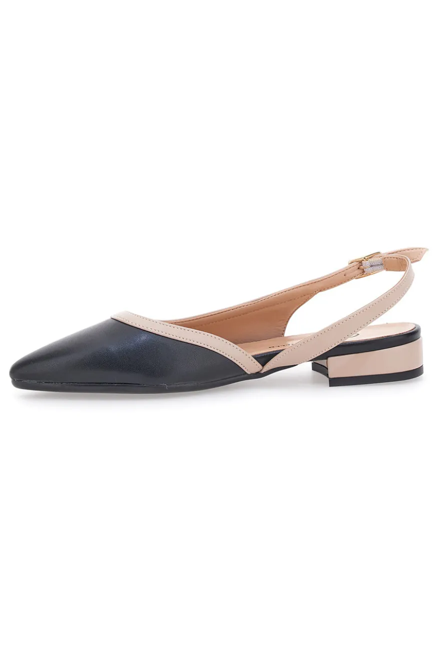 Schwarze Slingback-Ballerinas Pittarello Couture 6011