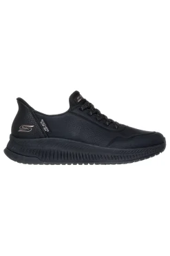 Schwarze Slip-In-Sneaker mit Memory Foam Skechers BOBS SQUAD 4 KEY LOOK