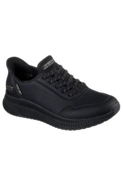 Schwarze Slip-In-Sneaker mit Memory Foam Skechers BOBS SQUAD 4 KEY LOOK