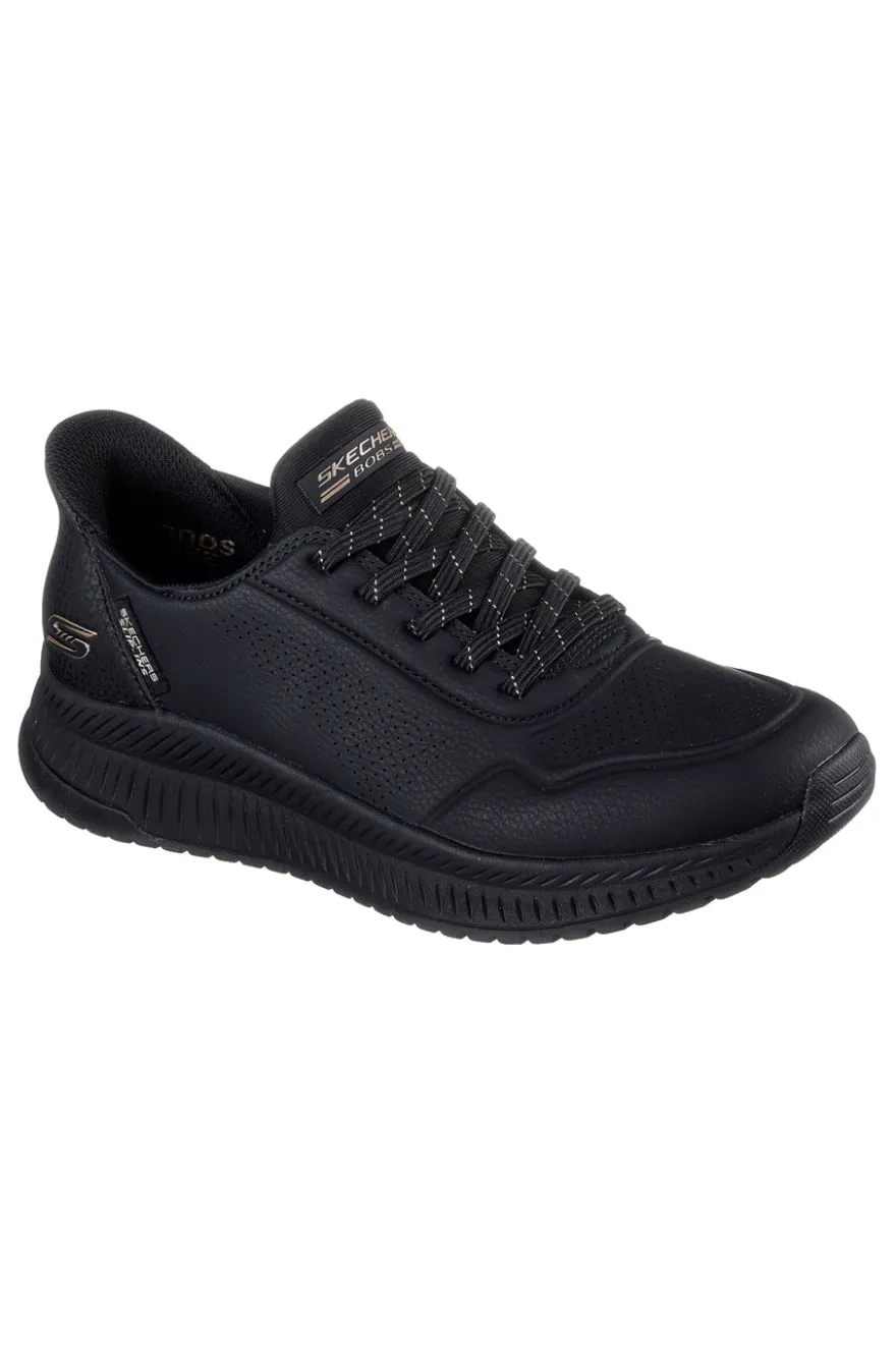 Schwarze Slip-In-Sneaker mit Memory Foam Skechers BOBS SQUAD 4 KEY LOOK