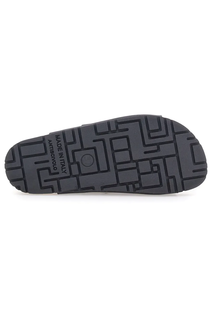 Schwarze Slipper mit doppelter Schnalle, Lederinnensohle und rutschfester Sohle Pittarello Green Walk 335CF20630SR