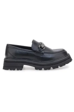 Schwarze Slipper mit Tanksohle und Vorderklammer ME & ME 1222