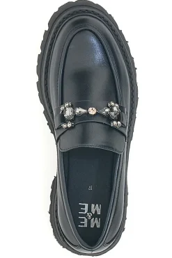 Schwarze Slipper mit Tanksohle und Vorderklammer ME & ME 1222