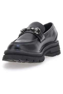 Schwarze Slipper mit Tanksohle und Vorderklammer ME & ME 1222