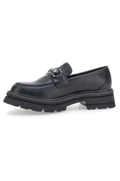 Schwarze Slipper mit Tanksohle und Vorderklammer ME & ME 1222