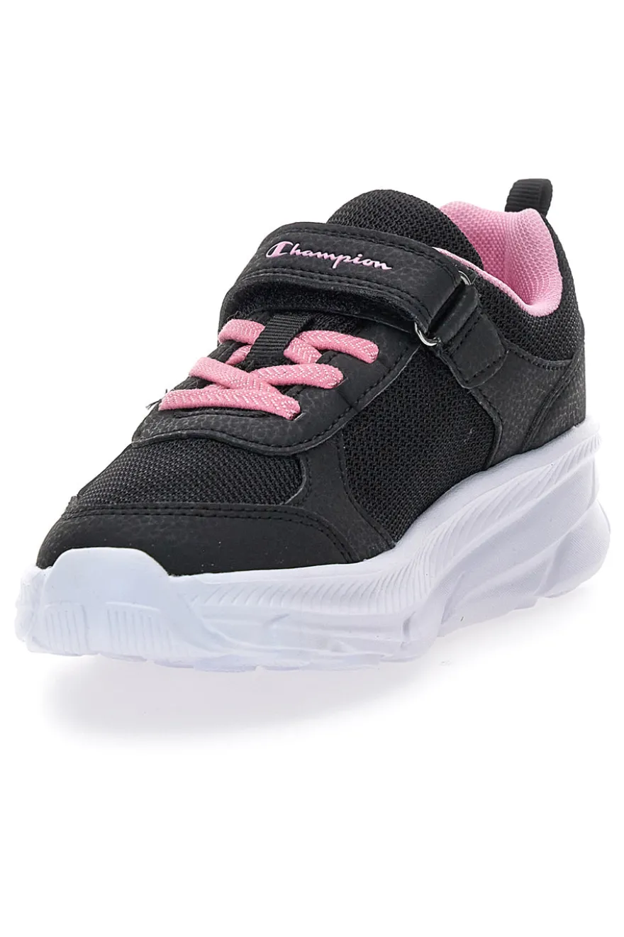 Schwarze Sneaker mit dicker Sohle und rosa Details Champion HRO G PS Low Cut Shoe