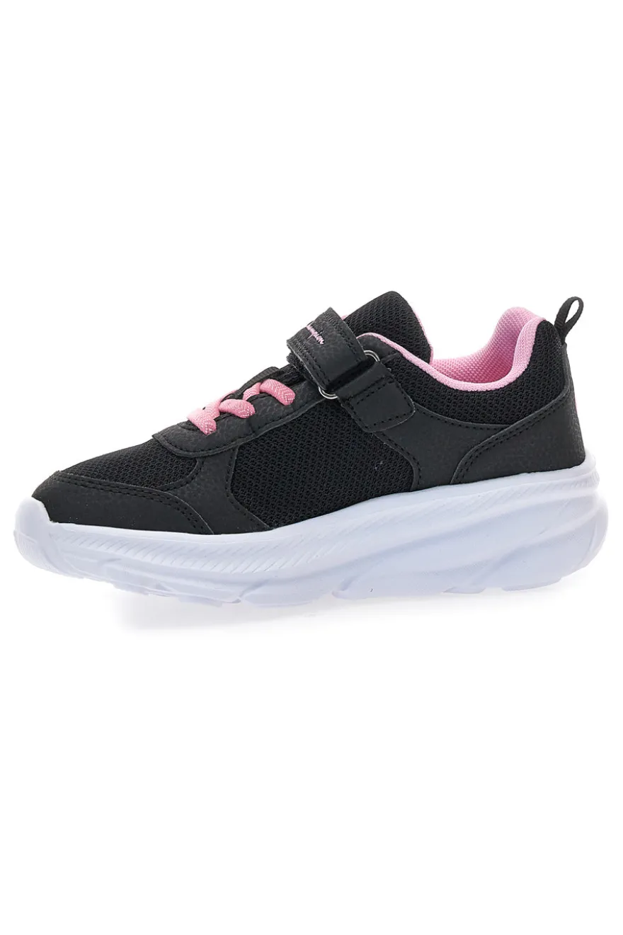 Schwarze Sneaker mit dicker Sohle und rosa Details Champion HRO G PS Low Cut Shoe