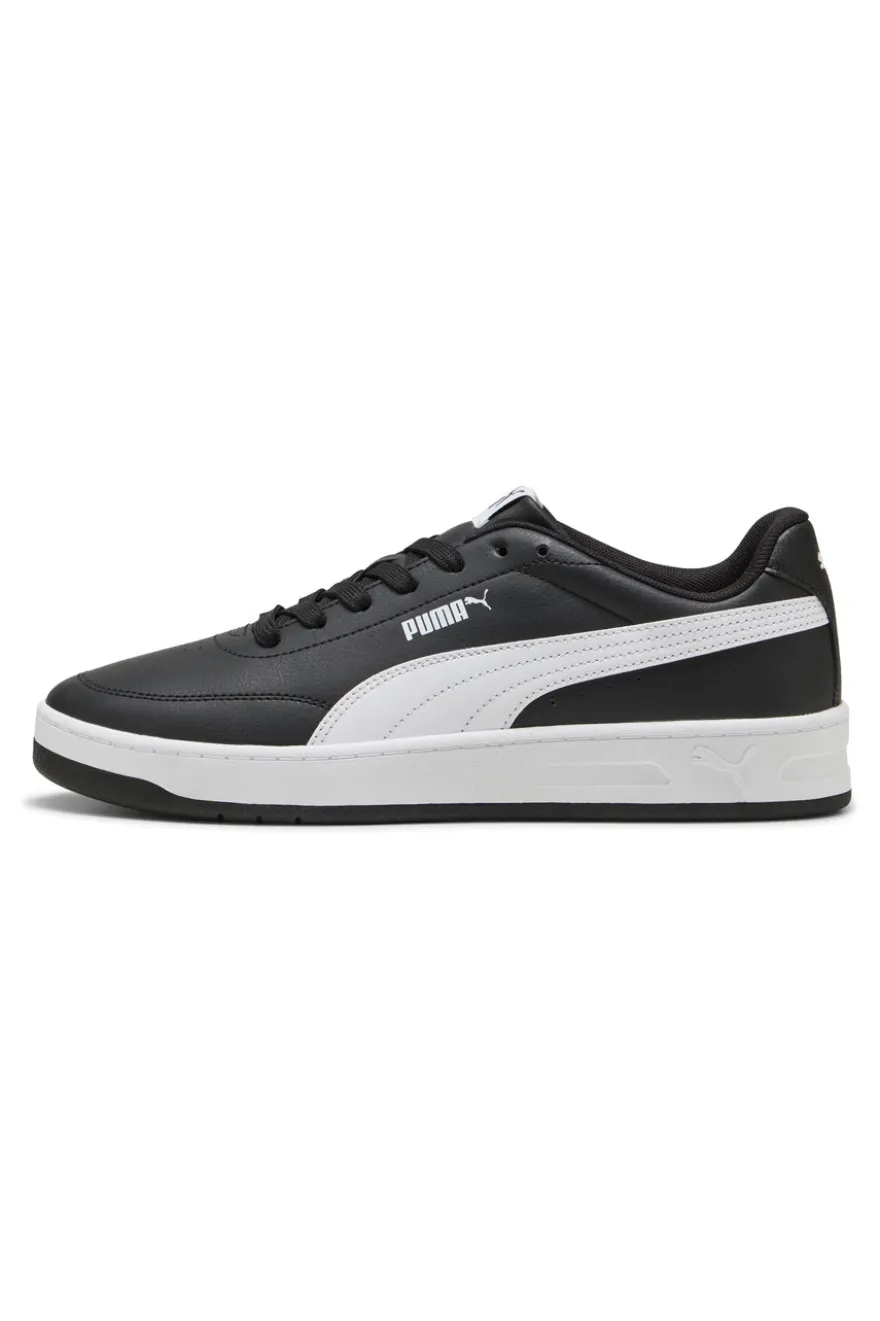 Schwarze Sneaker mit weißem Profil Court Classic Clean Puma