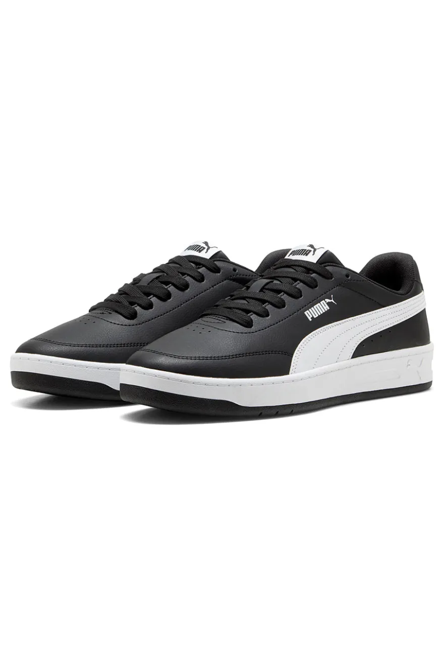 Schwarze Sneaker mit weißem Profil Court Classic Clean Puma