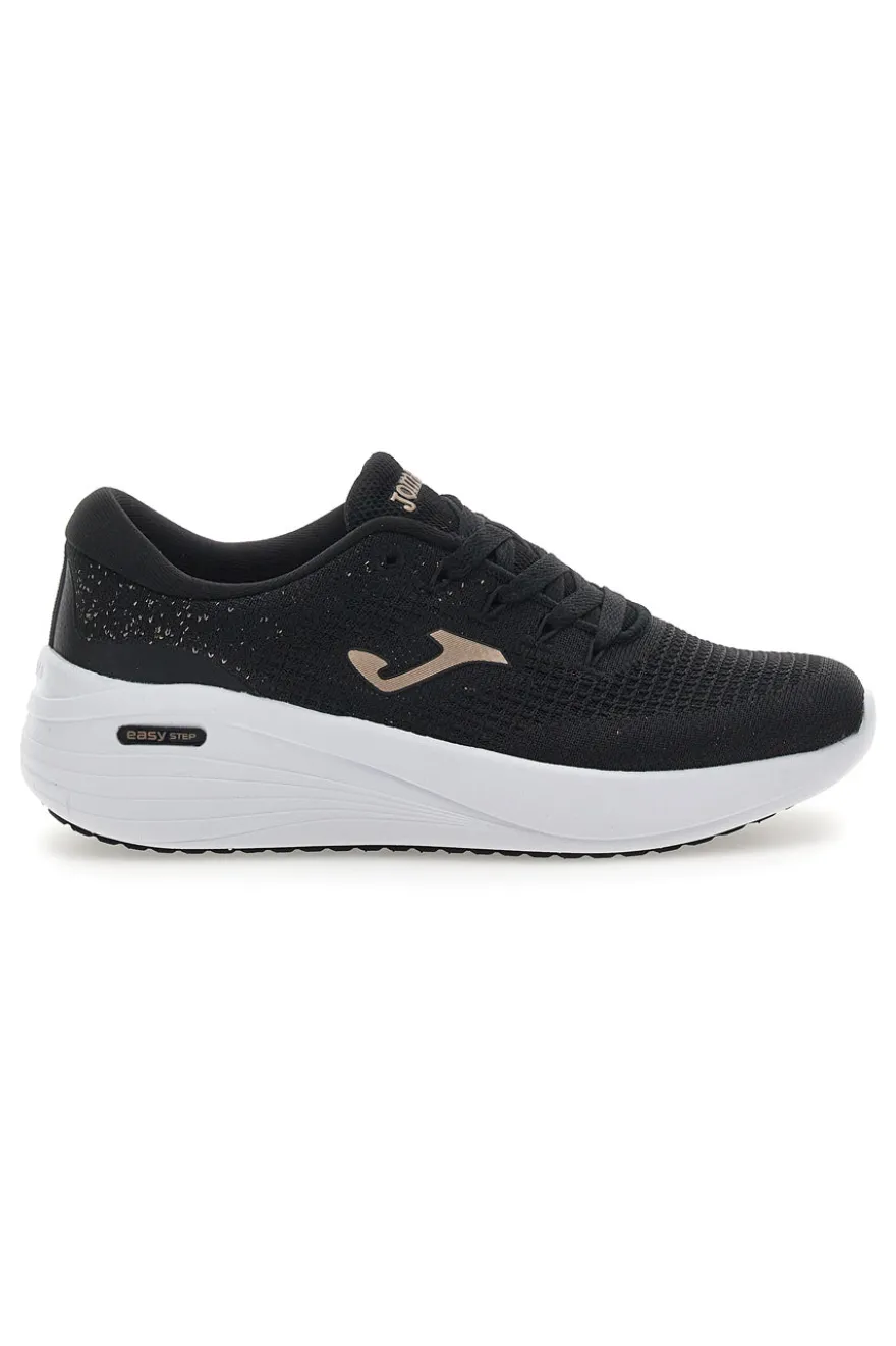 Schwarze Sneakers mit goldenen Details Joma C Dama Lady 2501