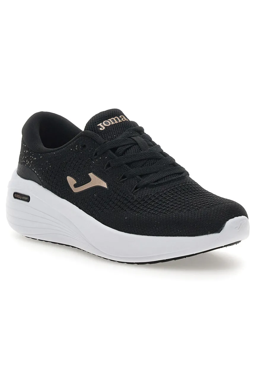 Schwarze Sneakers mit goldenen Details Joma C Dama Lady 2501