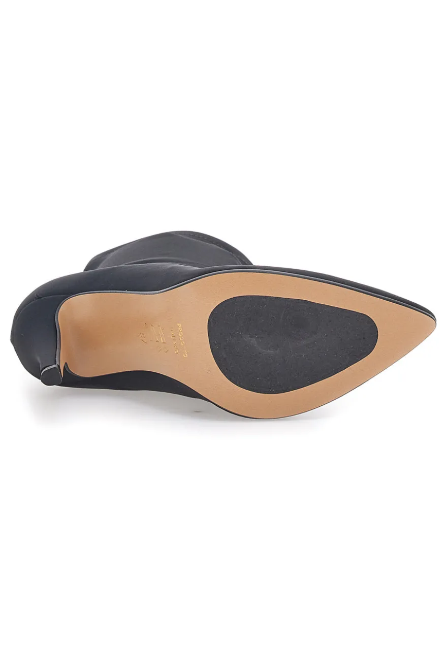 Schwarze Sockenstiefelette mit Pittarello-Absatz 4390