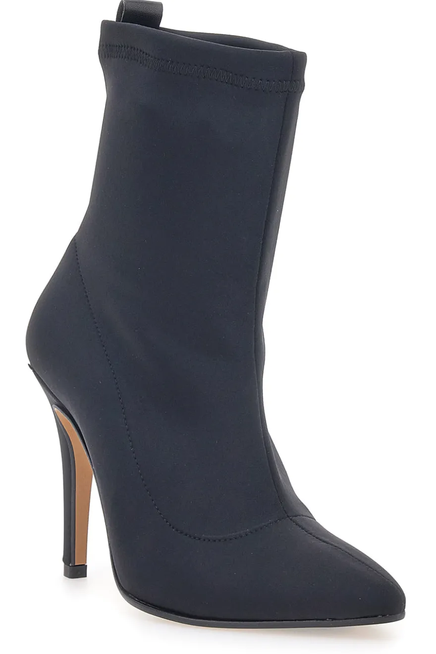 Schwarze Sockenstiefelette mit Pittarello-Absatz 4390