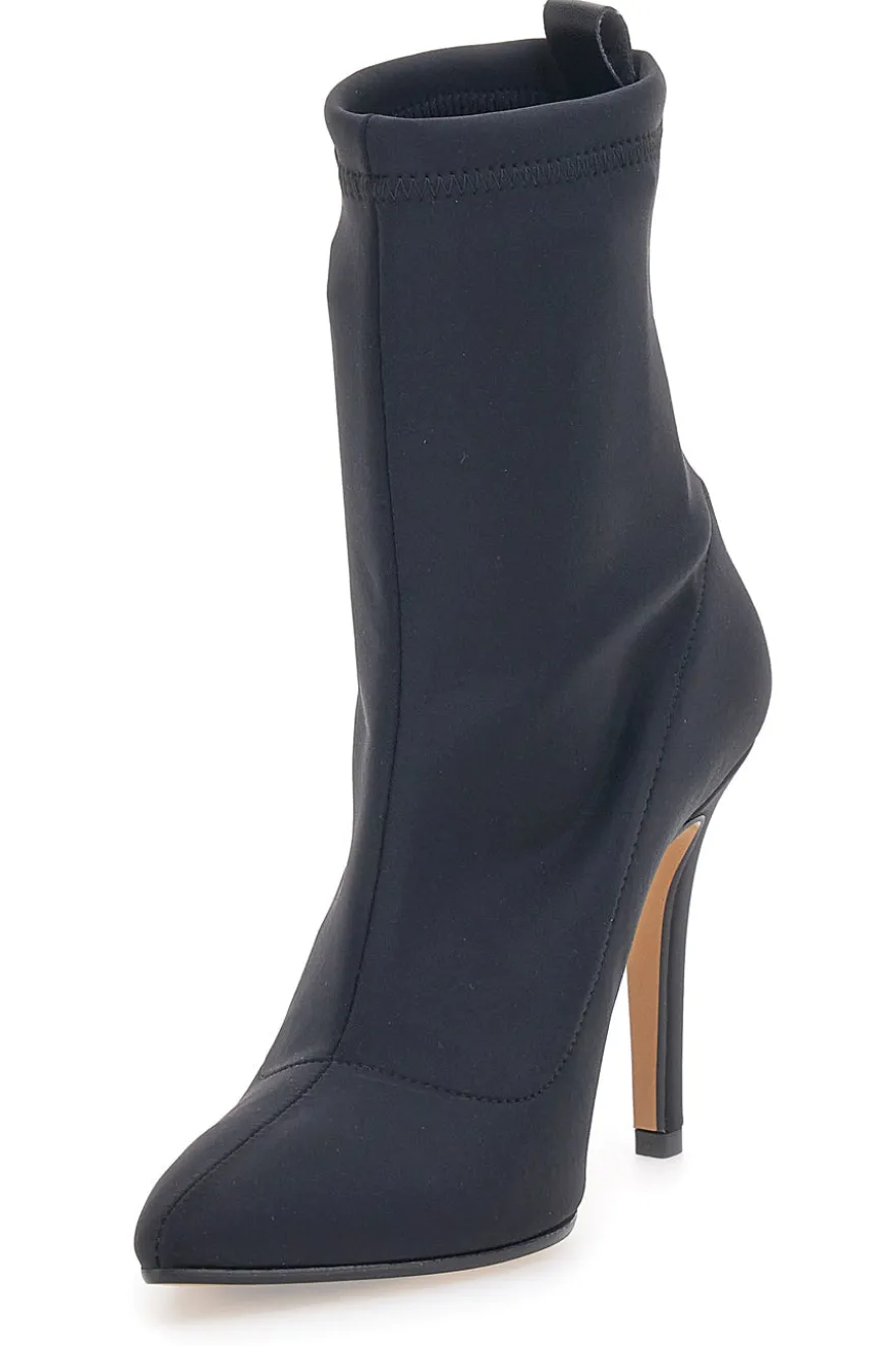 Schwarze Sockenstiefelette mit Pittarello-Absatz 4390