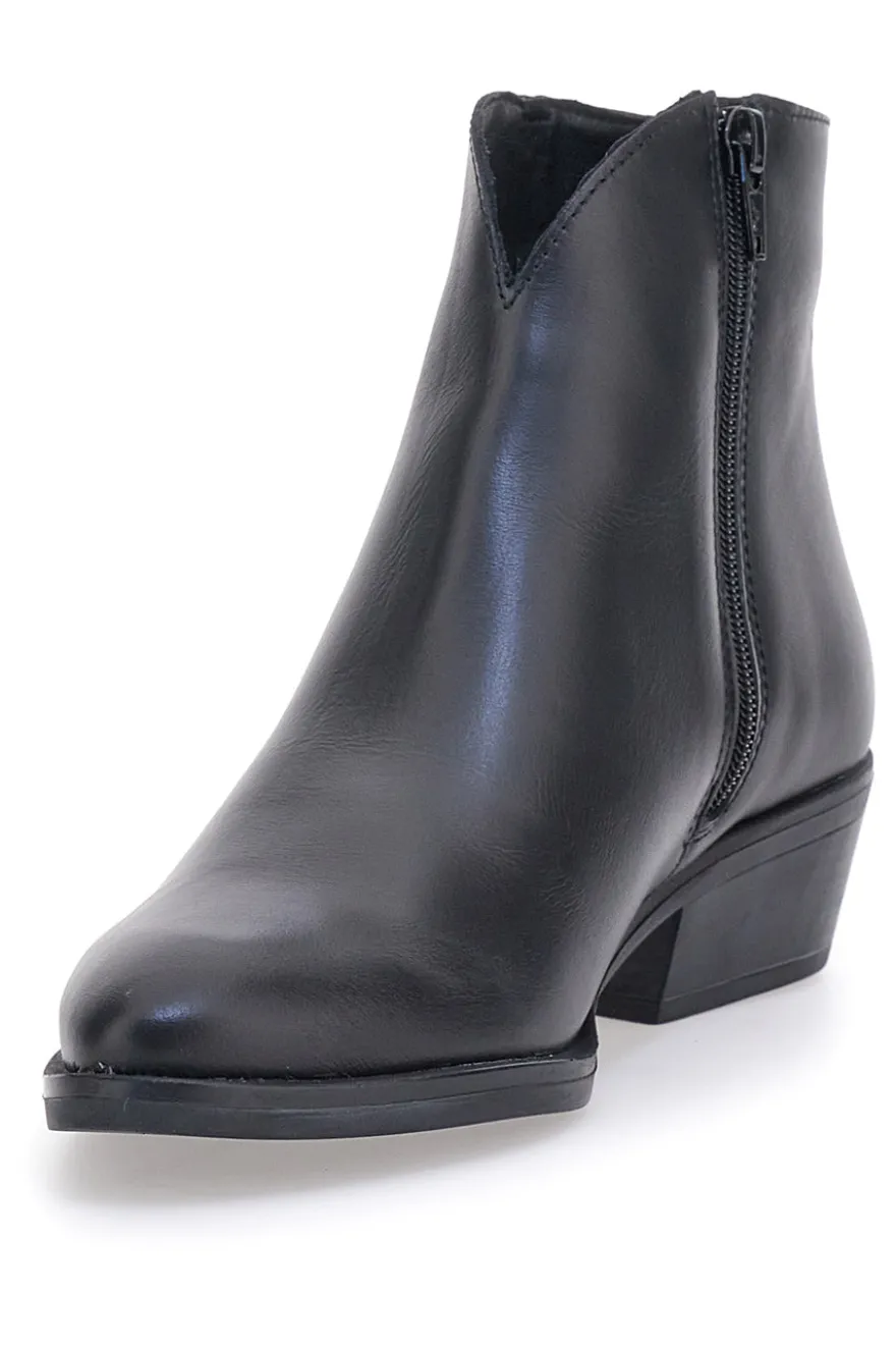 Schwarze spitze Stiefeletten aus echtem Leder PITTARELLO GLAM 4554015