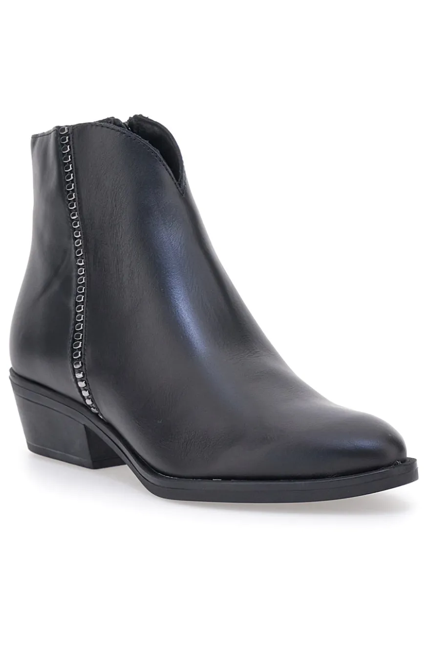 Schwarze spitze Stiefeletten aus echtem Leder PITTARELLO GLAM 4554015
