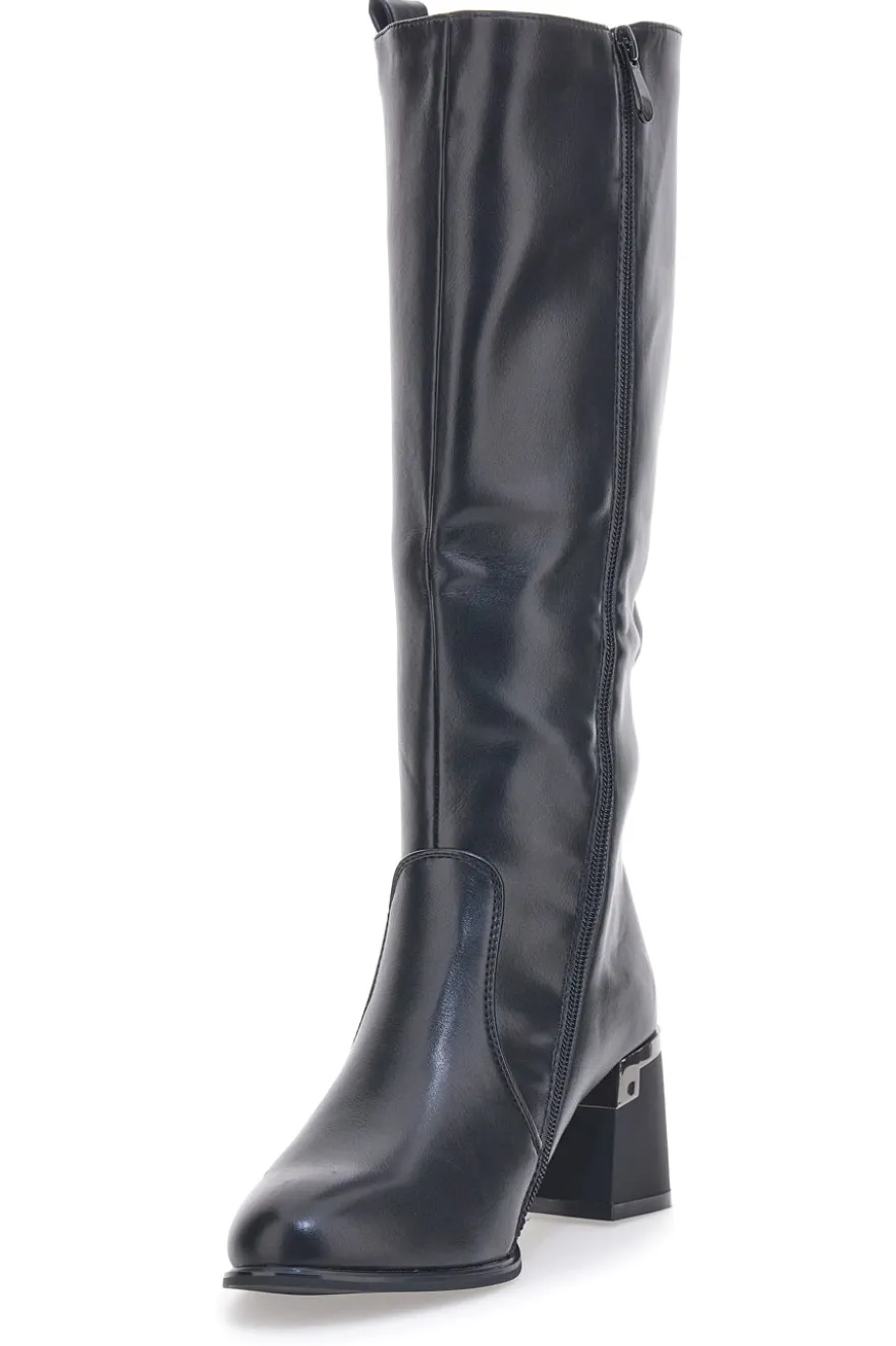 Schwarze Stiefel mit Absatz The First 394