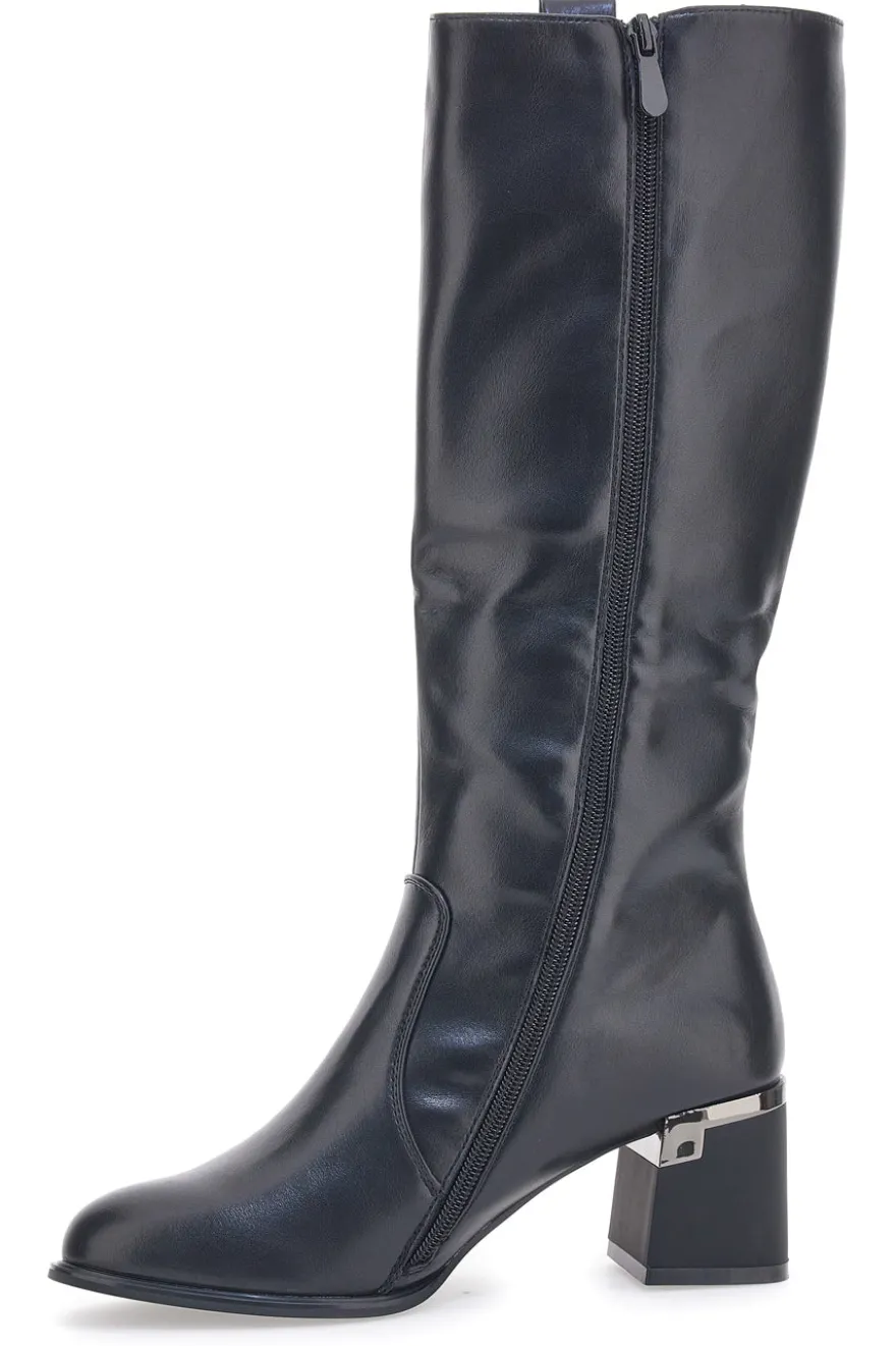 Schwarze Stiefel mit Absatz The First 394