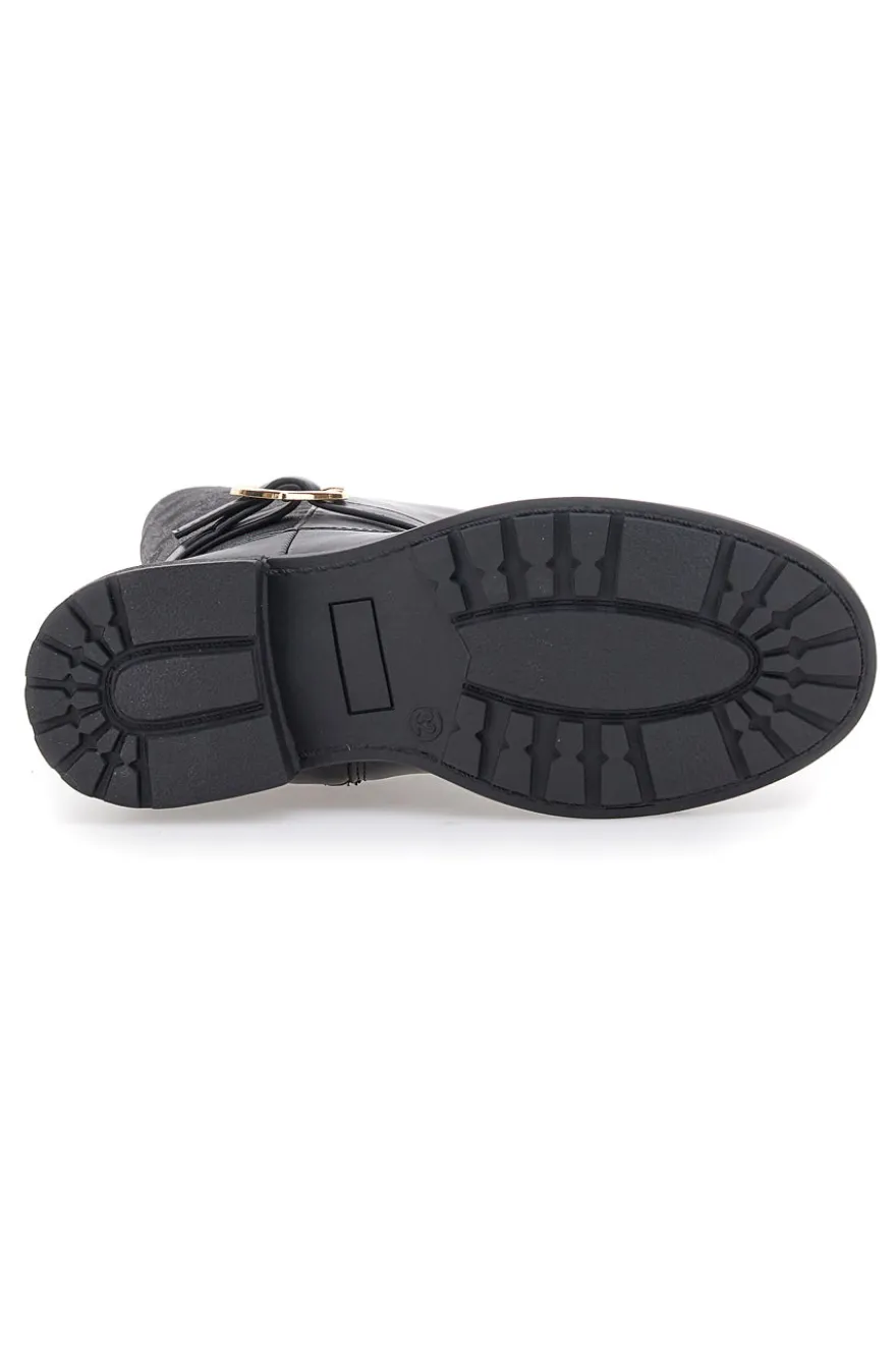 Schwarze Stiefel mit Herzschnalle und Steppmuster Thank You Girl 531473
