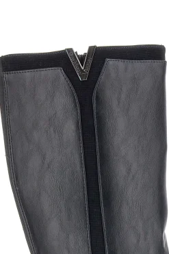 Schwarze Stiefel mit niedrigem Absatz und seitlichem Logo GMV SV0183