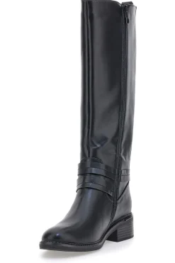 Schwarze Stiefel mit Obermaterial mit elastischen Einsätzen The First 9E90222