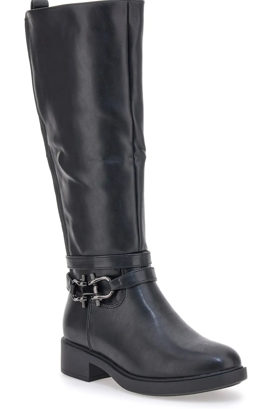 Schwarze Stiefel mit Schelle Energy 295