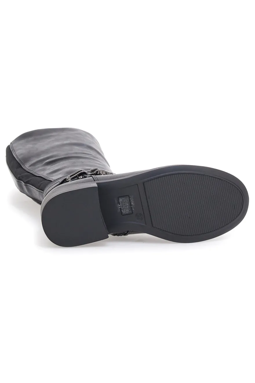 Schwarze Stiefel mit Schelle Energy 295