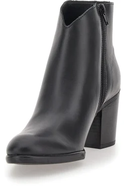 Schwarze Stiefeletten aus echtem Leder mit Blockabsatz PITTARELLO GLAM 4566400