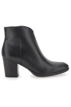 Schwarze Stiefeletten aus echtem Leder mit Blockabsatz PITTARELLO GLAM 4566400