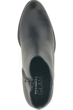 Schwarze Stiefeletten aus echtem Leder mit Blockabsatz PITTARELLO GLAM 4566400